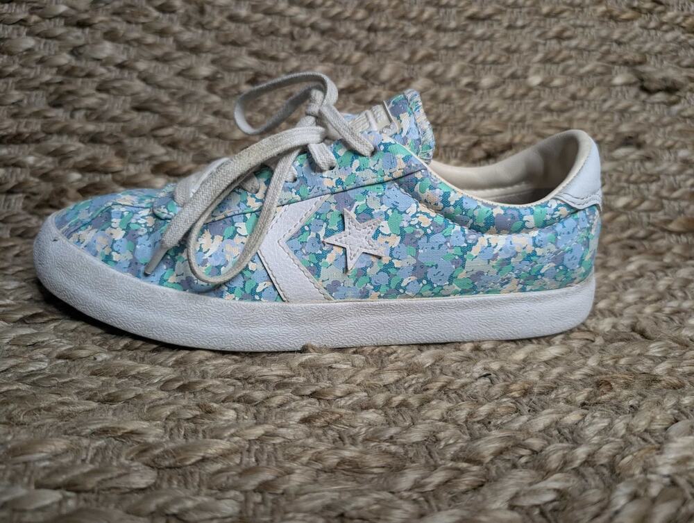 Converse Shoes Womens 8 Breakpoint Floral Low Top Lace Up Sneakers 555952C Teal